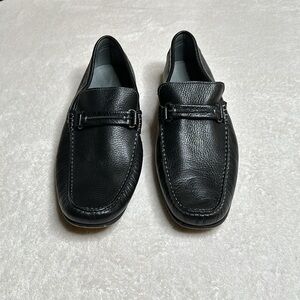 Men’s DONALD J PLINER Leather Bit Loafers in black size 12